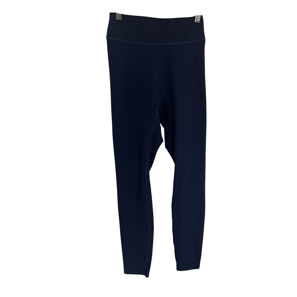 437 Navy Blue High Waist Seamless Workout Leggings SZ M Athleisure Pilates Yoga